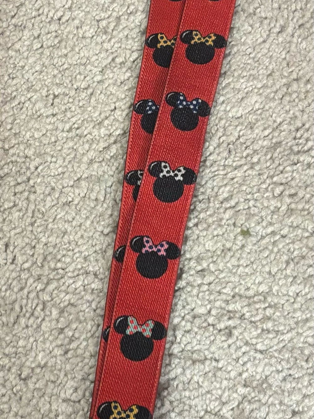 Red Minnie Mouse Pattern Kids Lanyard